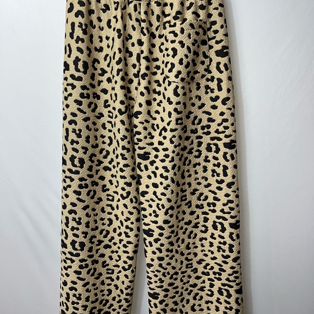 She + Sky Leopard Print Pants - Black and Tan